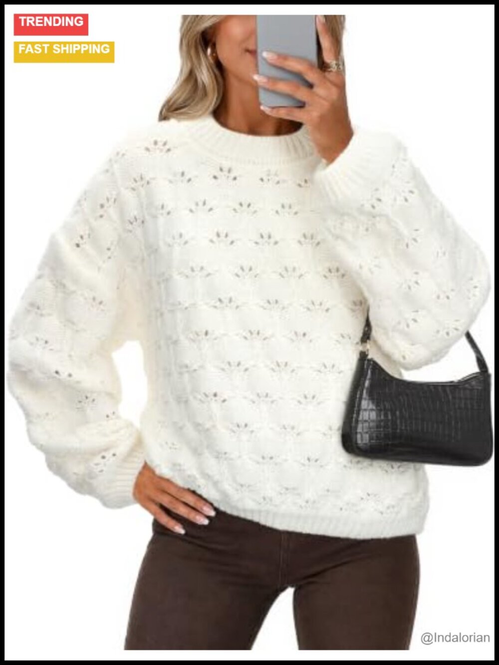 Women's Cable Knit Crewneck Pullover Sweater Long Sleeve Fall Winter